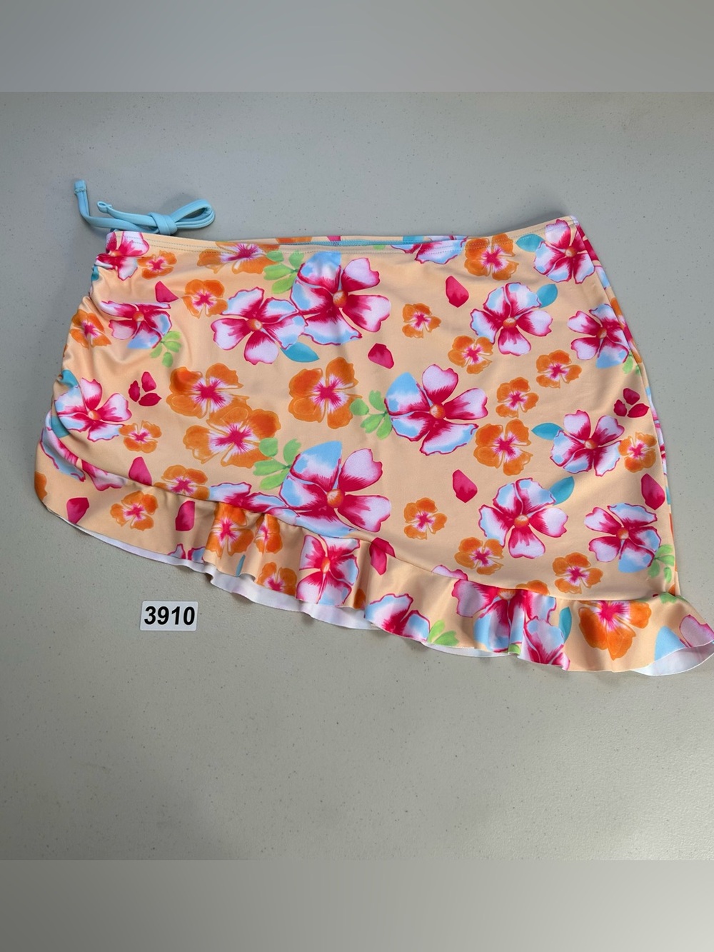 Samiol Swim Coverup Skirt Floral Orange XL New